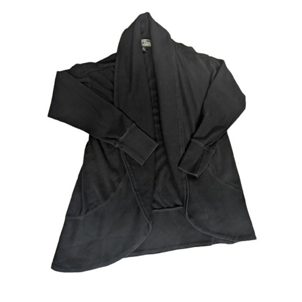 Lauren Ralph Lauren Active Shawl Collar Cardigan Wrap Jacket Blue XS Cotton